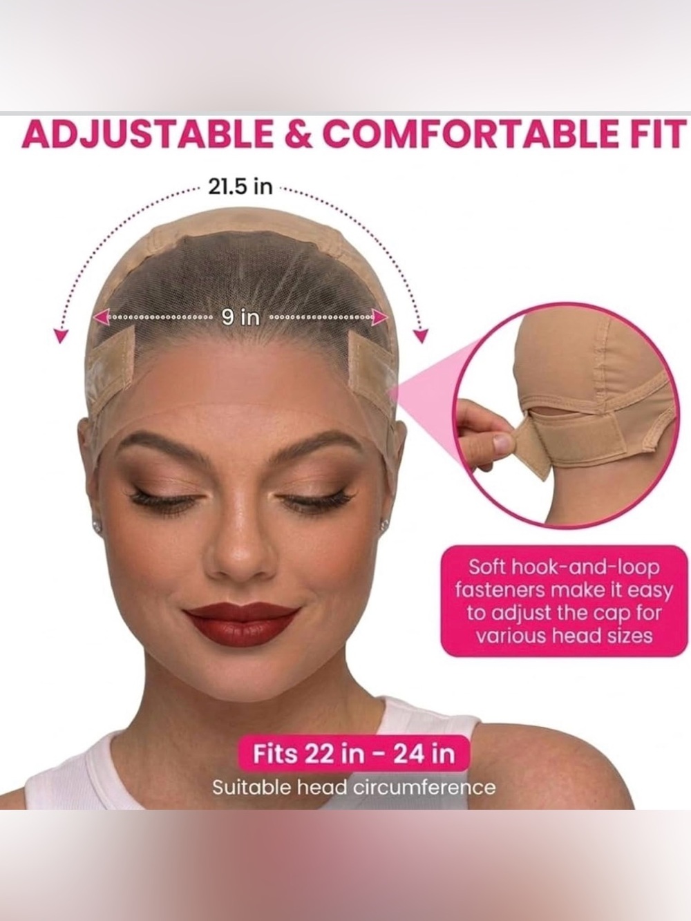 HD Lace Front 11x5 Glueless Wig Cap with Grip Band #038 - Picture 3 of 11